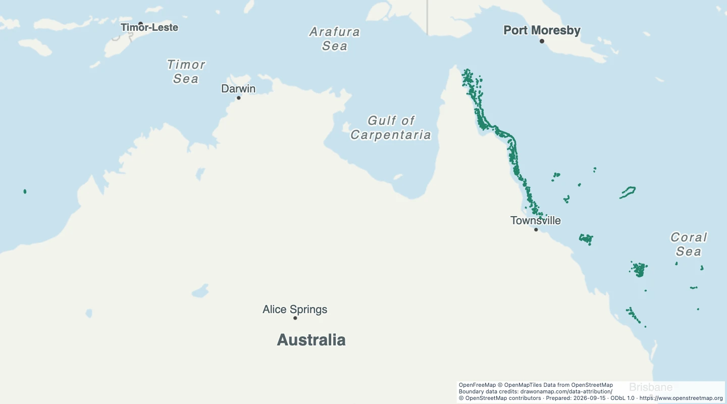Map preview: Australia mapped coral reefs