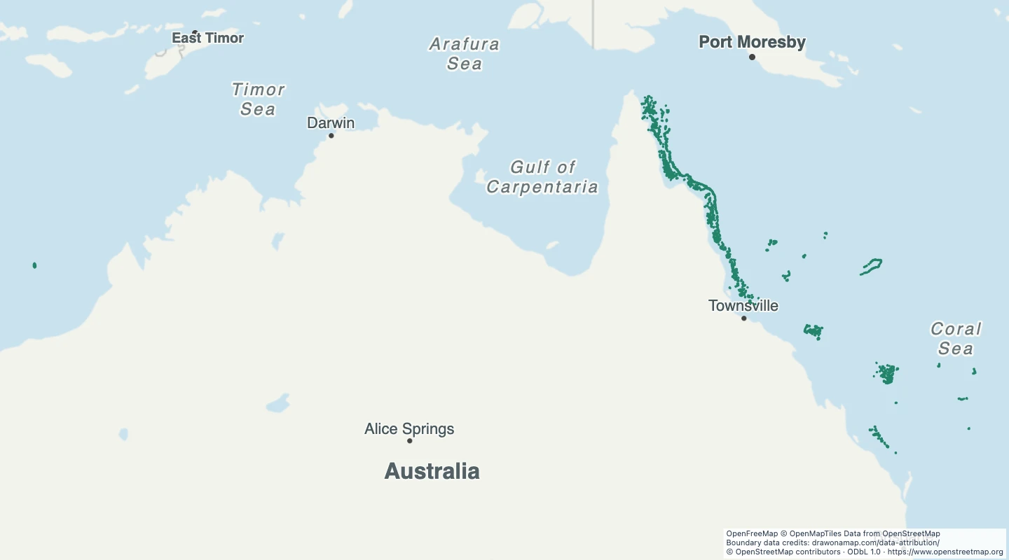 Map preview: Australia mapped coral reefs