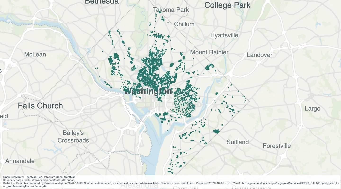 Map preview: Condominium approval lots in Washington, DC