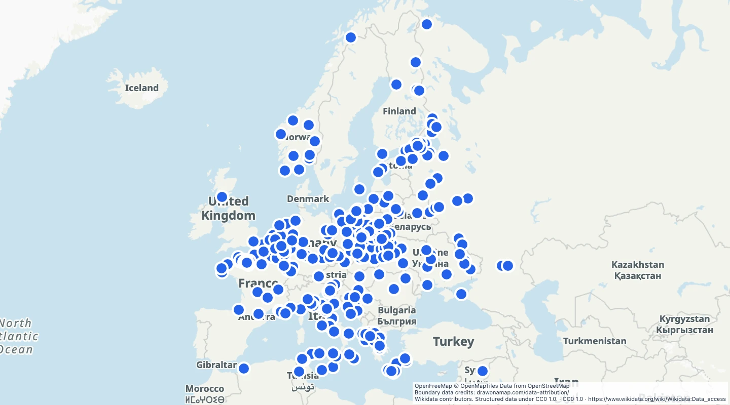 Map preview: Europe Second World War battle sites