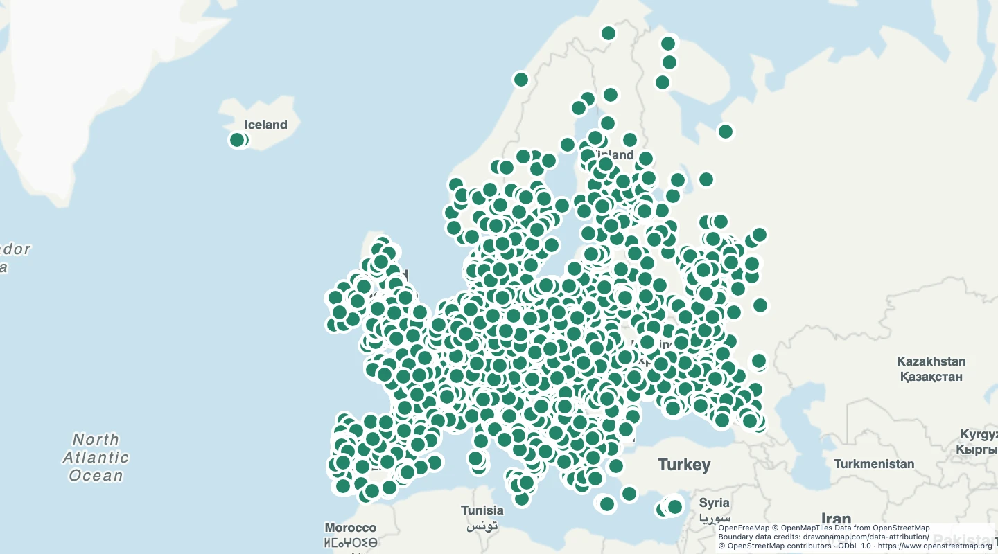 Map preview: European theme parks