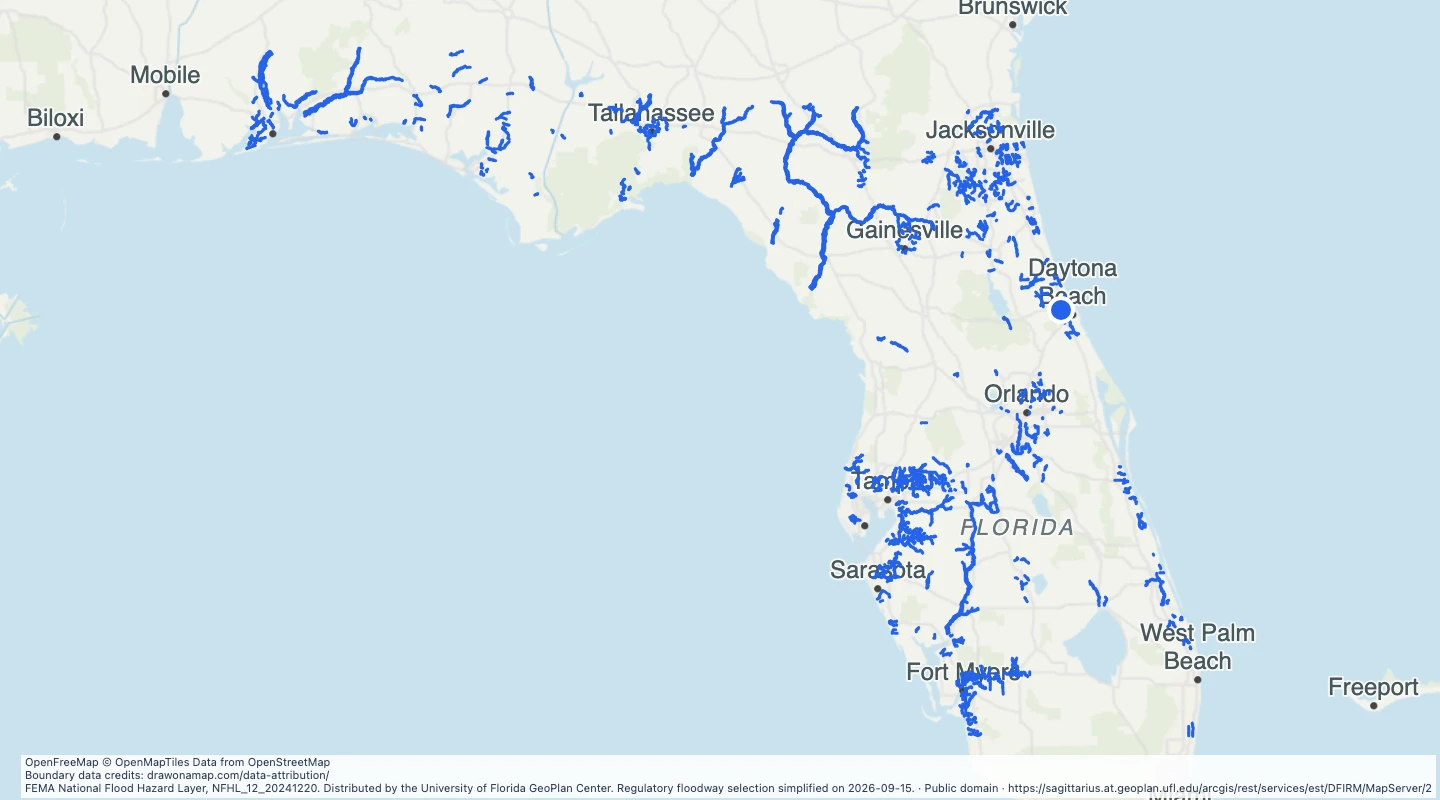Map preview: Florida regulatory floodways, 2024