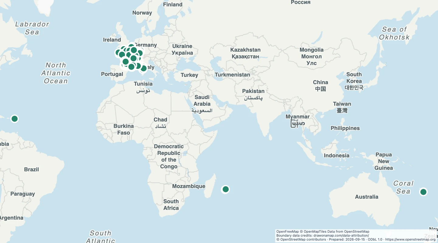 Map preview: France wineries