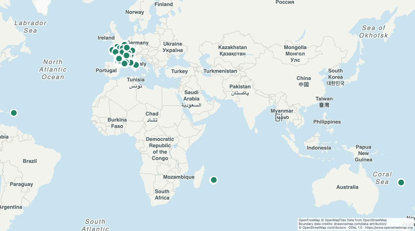Map preview: France wineries