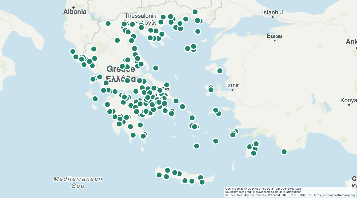 Map preview: Greece ancient archaeological sites