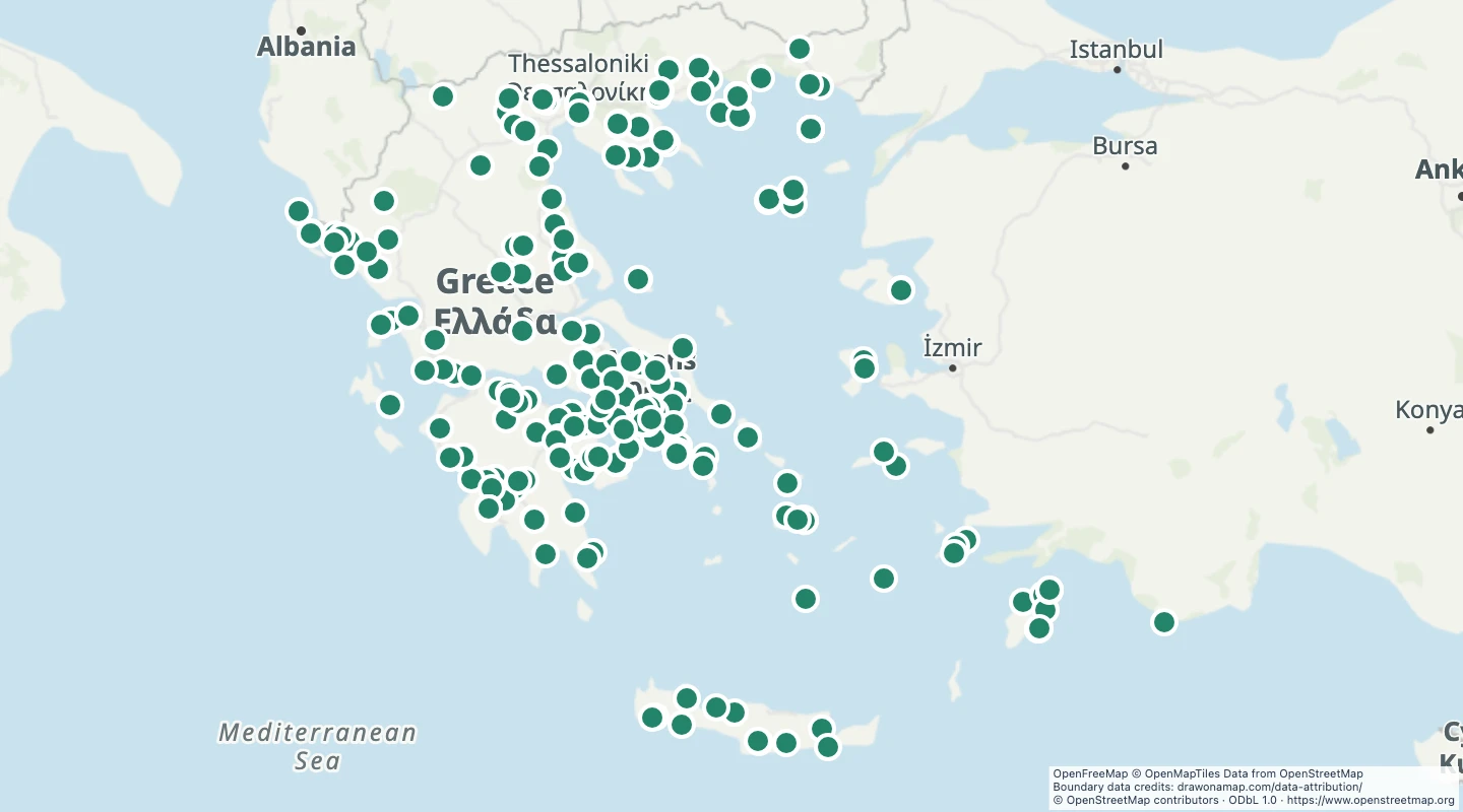 Map preview: Greece ancient archaeological sites
