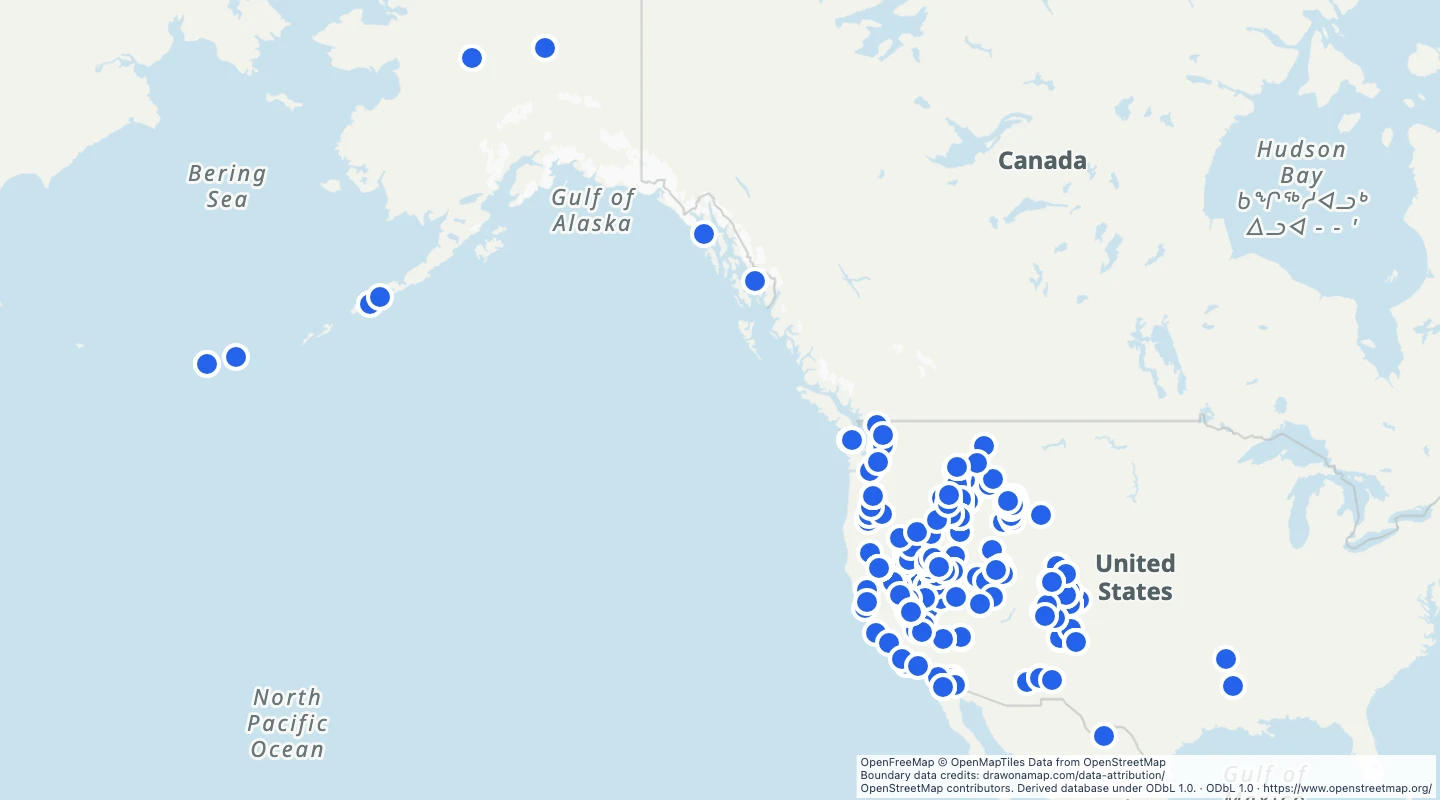 Map preview: United States hot springs
