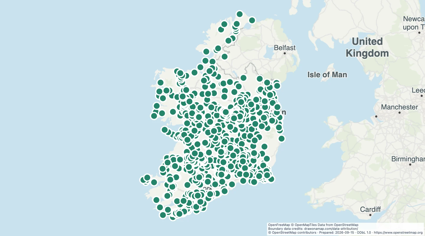 Map preview: Ireland castles