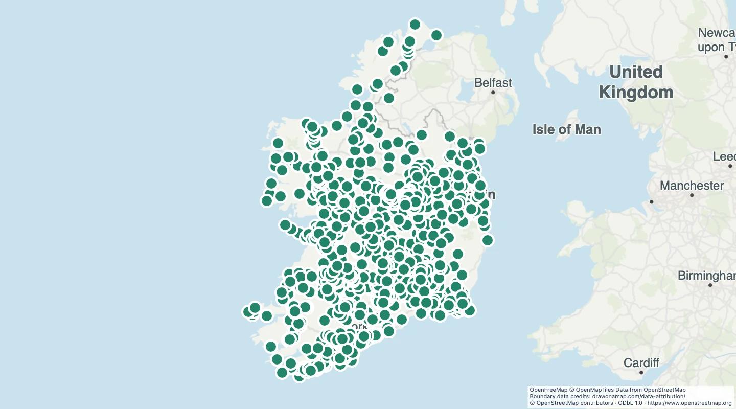 Map preview: Ireland castles