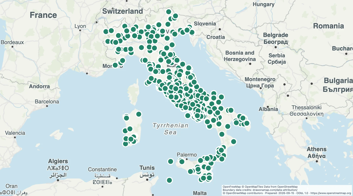 Map preview: Italy Roman archaeological sites