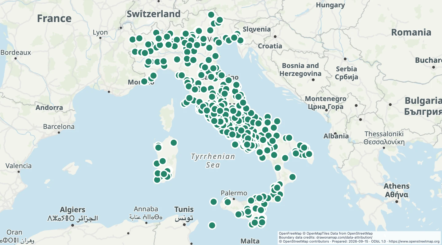 Map preview: Italy Roman archaeological sites