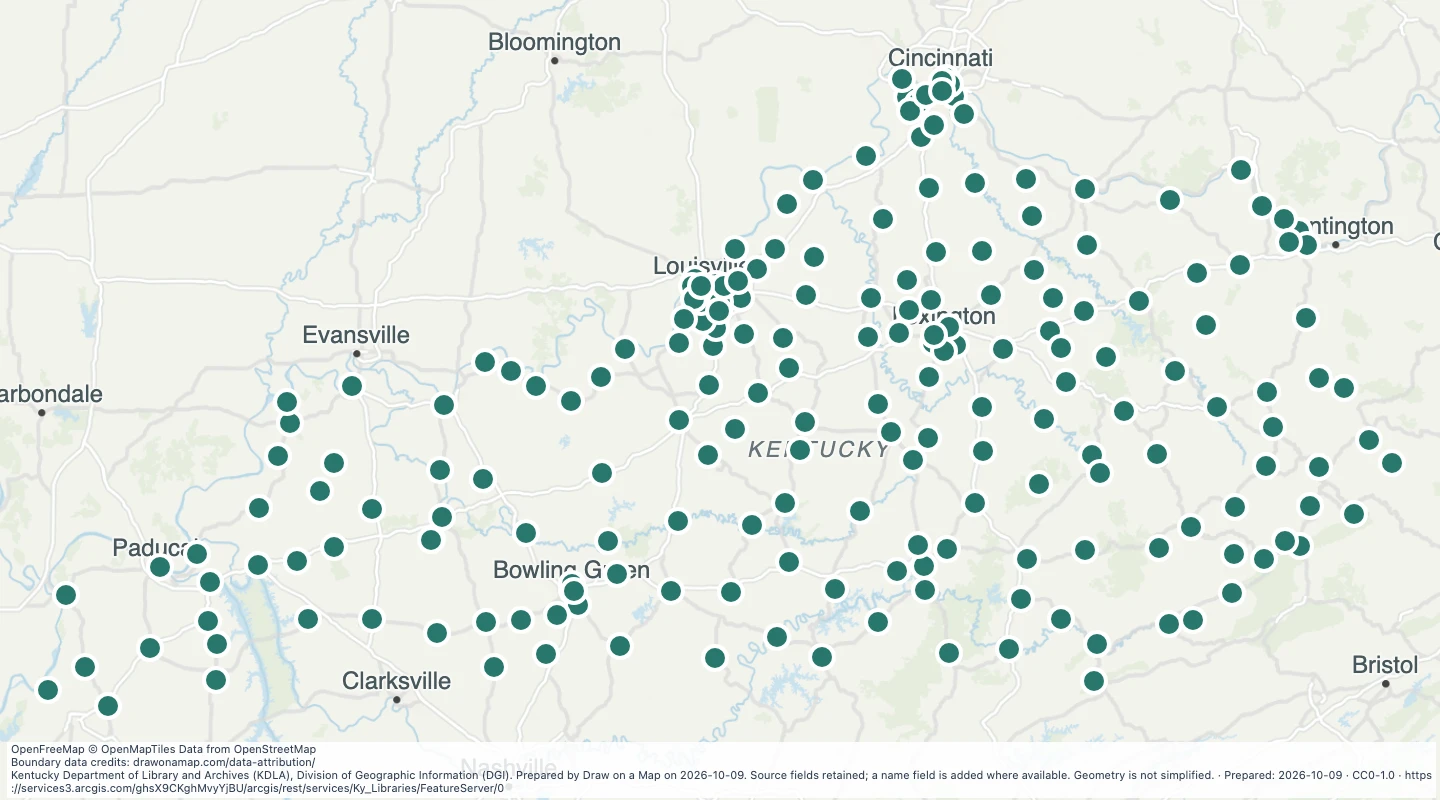 Map preview: Kentucky Libraries