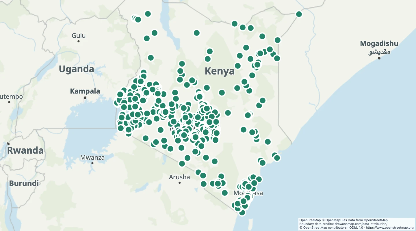 Map preview: Kenya hospitals