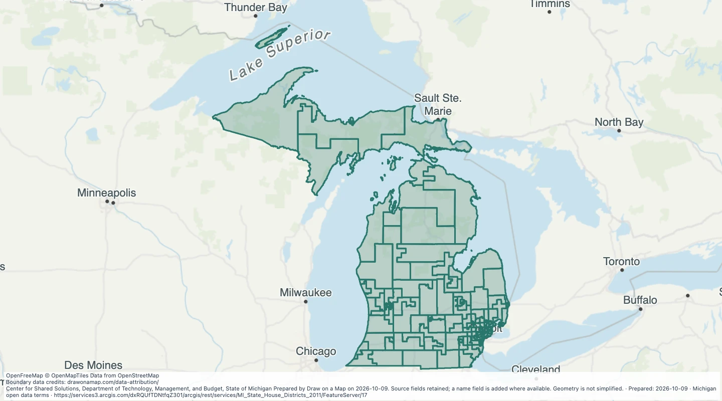 Map preview: Michigan State House Districts (v17a)