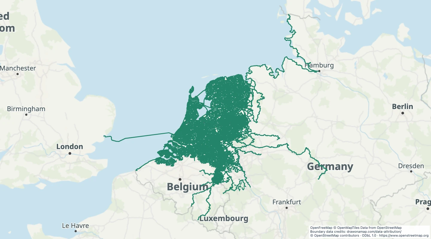 Map preview: Netherlands cycle routes