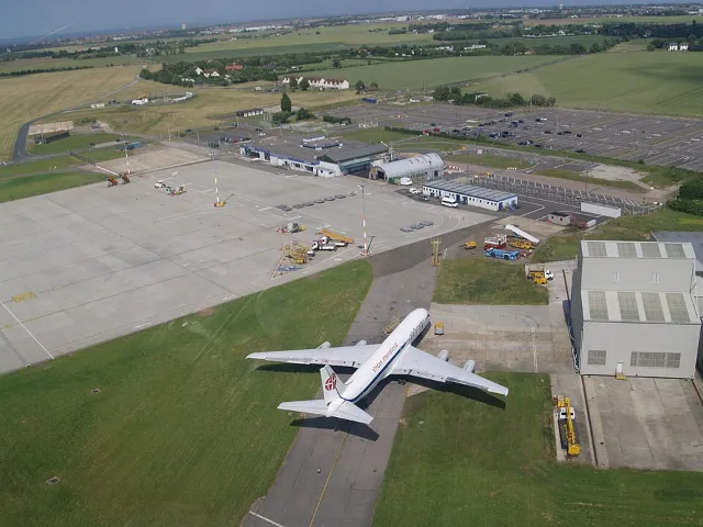 Aerial view of Manston Airport.