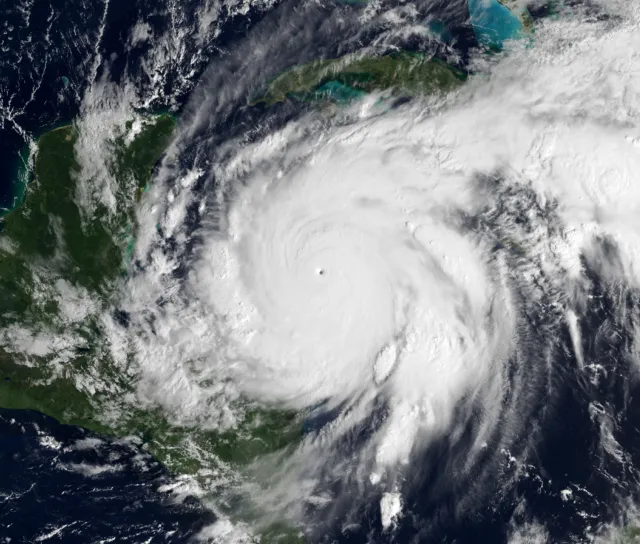 Satellite image of Hurricane Wilma on 19 October 2005.