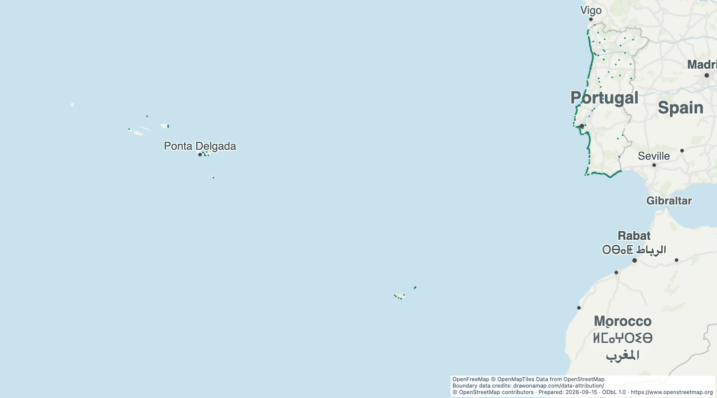 Map preview: Portugal beaches
