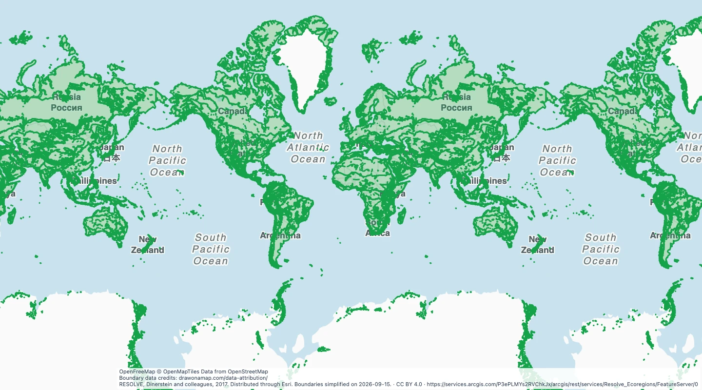 Map preview: Terrestrial biomes worldwide