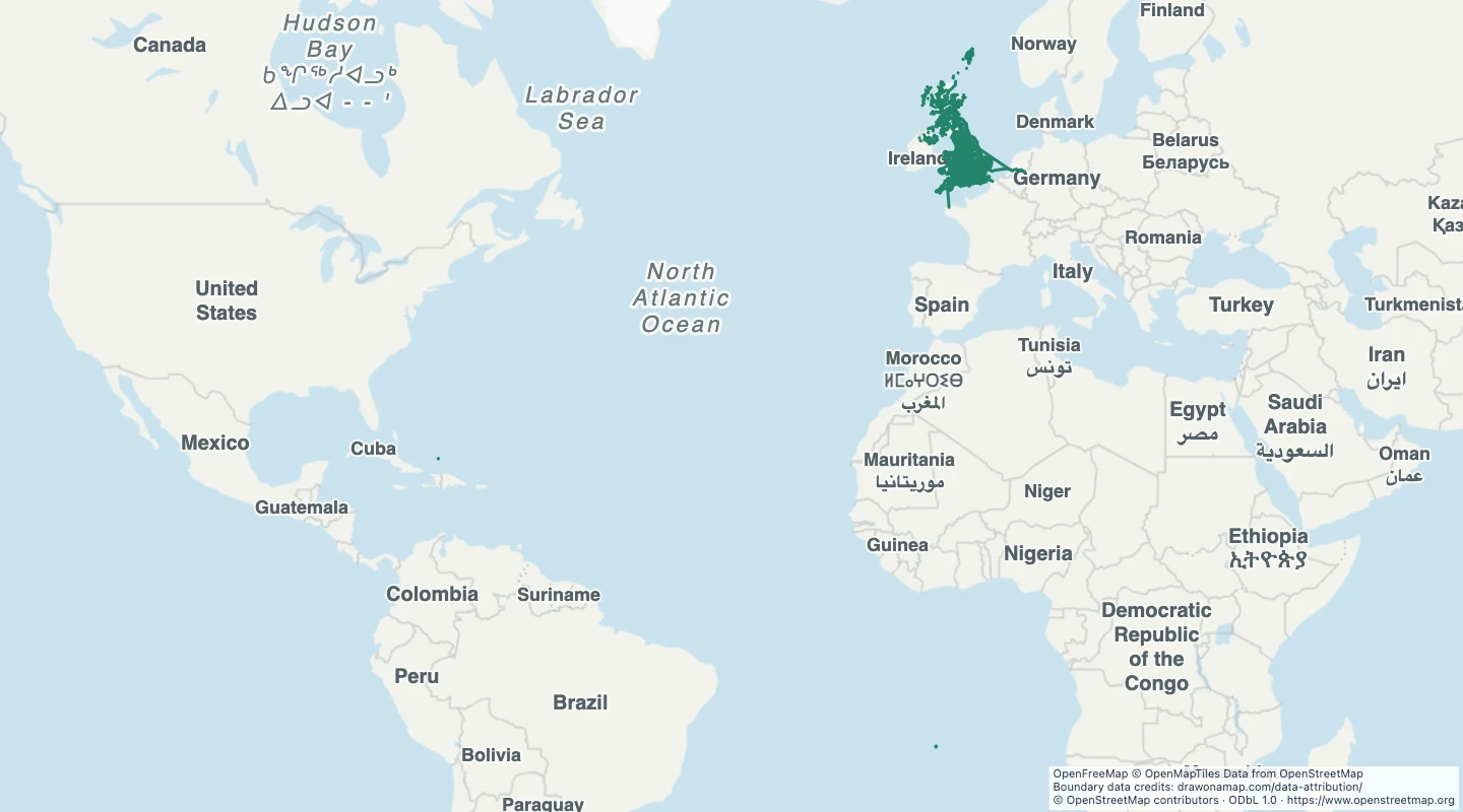 Map preview: UK named hiking routes