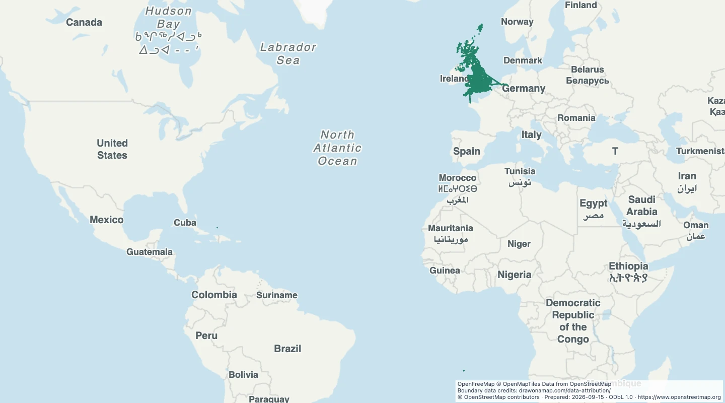Map preview: UK named hiking routes