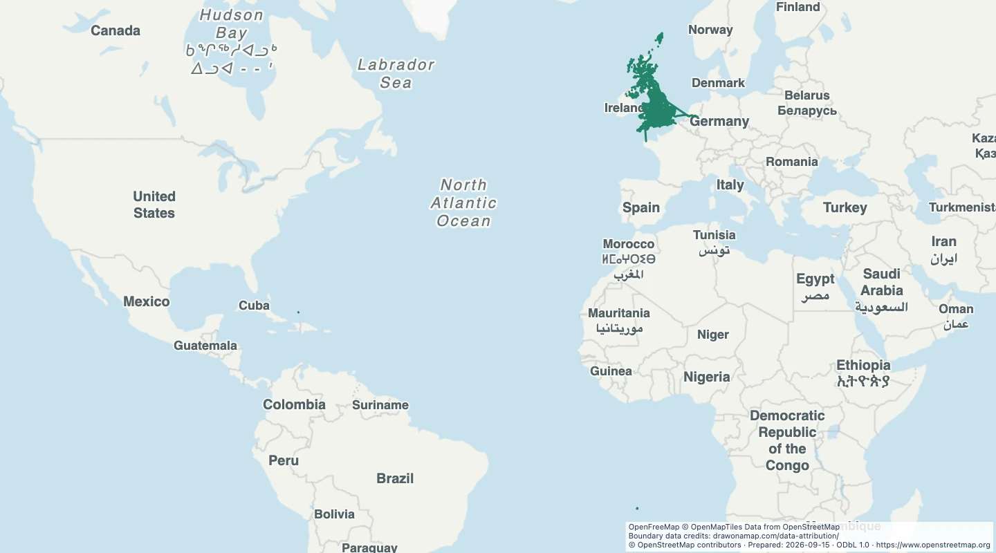 Map preview: UK named hiking routes