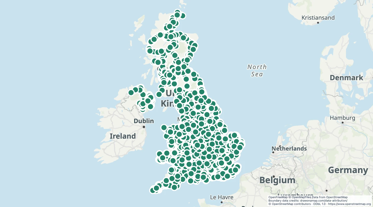 Map preview: UK railway stations