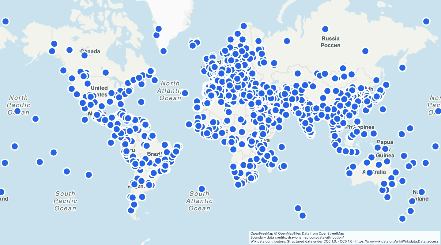 Map preview: UNESCO World Heritage sites