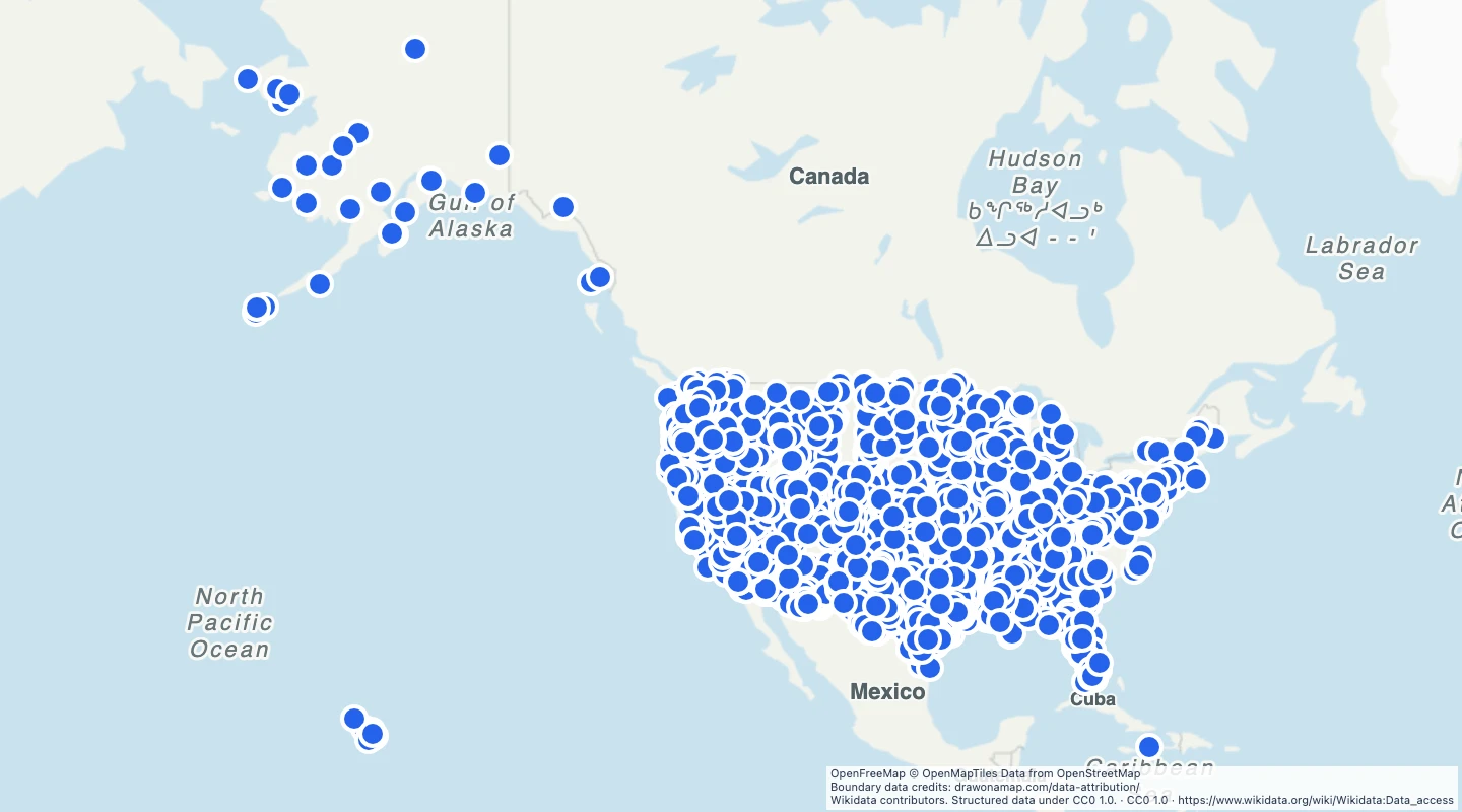 Map preview: US ghost towns