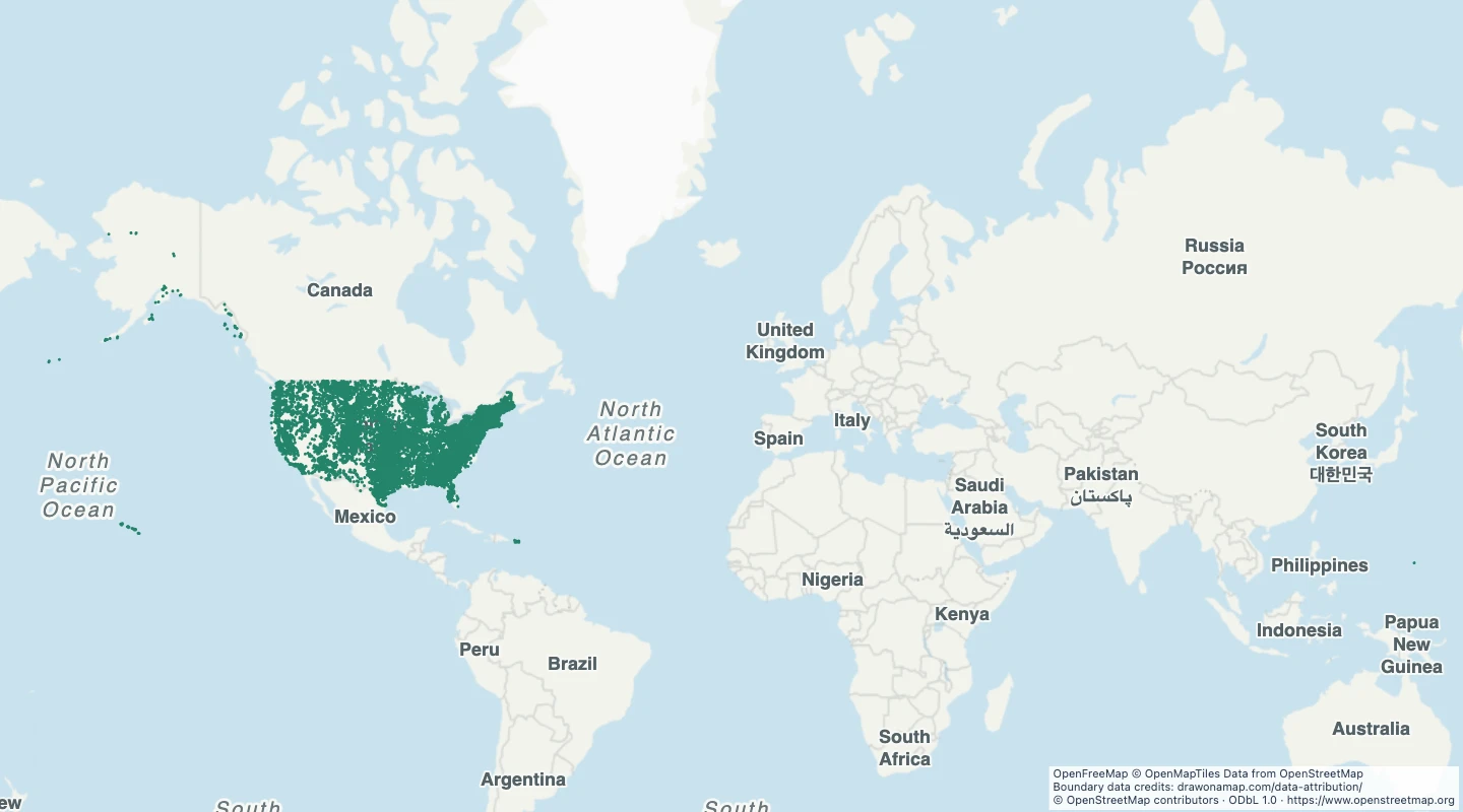 Map preview: US named dams