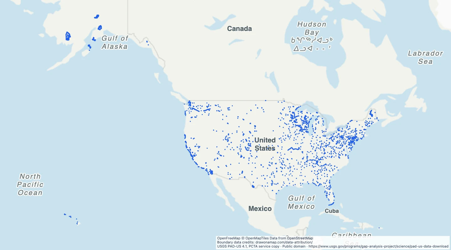 Map preview: US state park boundaries