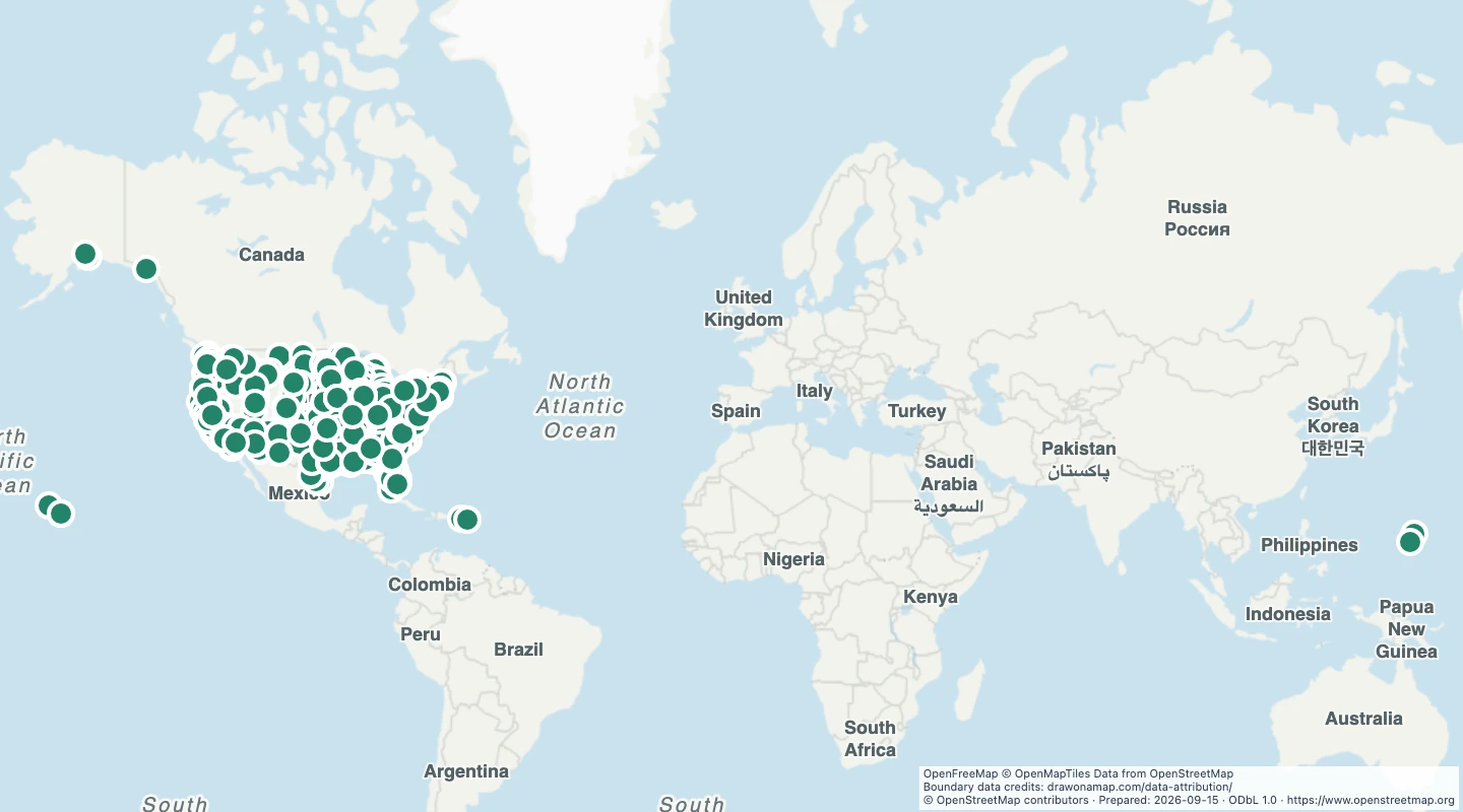 Map preview: US zoos