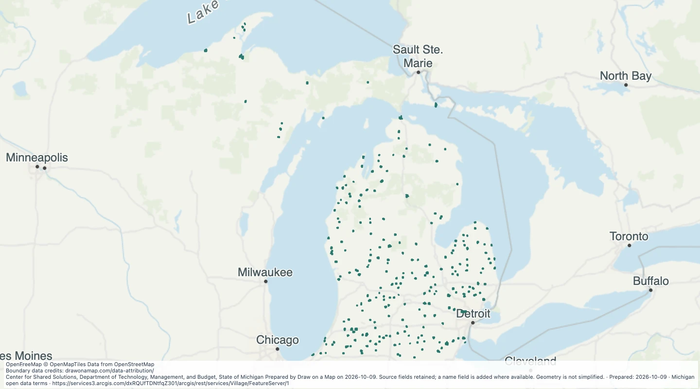 Map preview: Village — Michigan