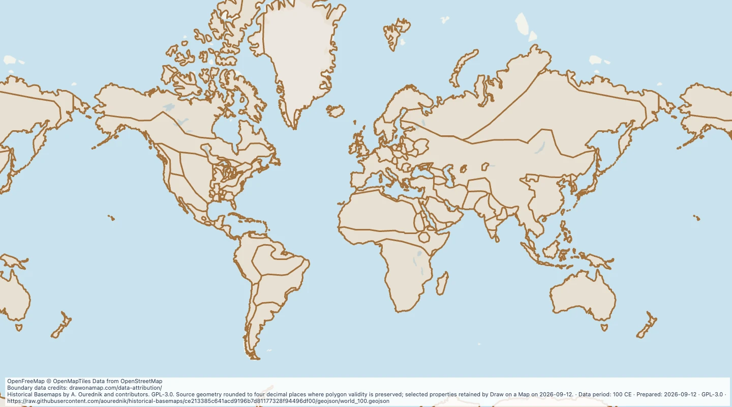 Map preview: World map in 100 CE