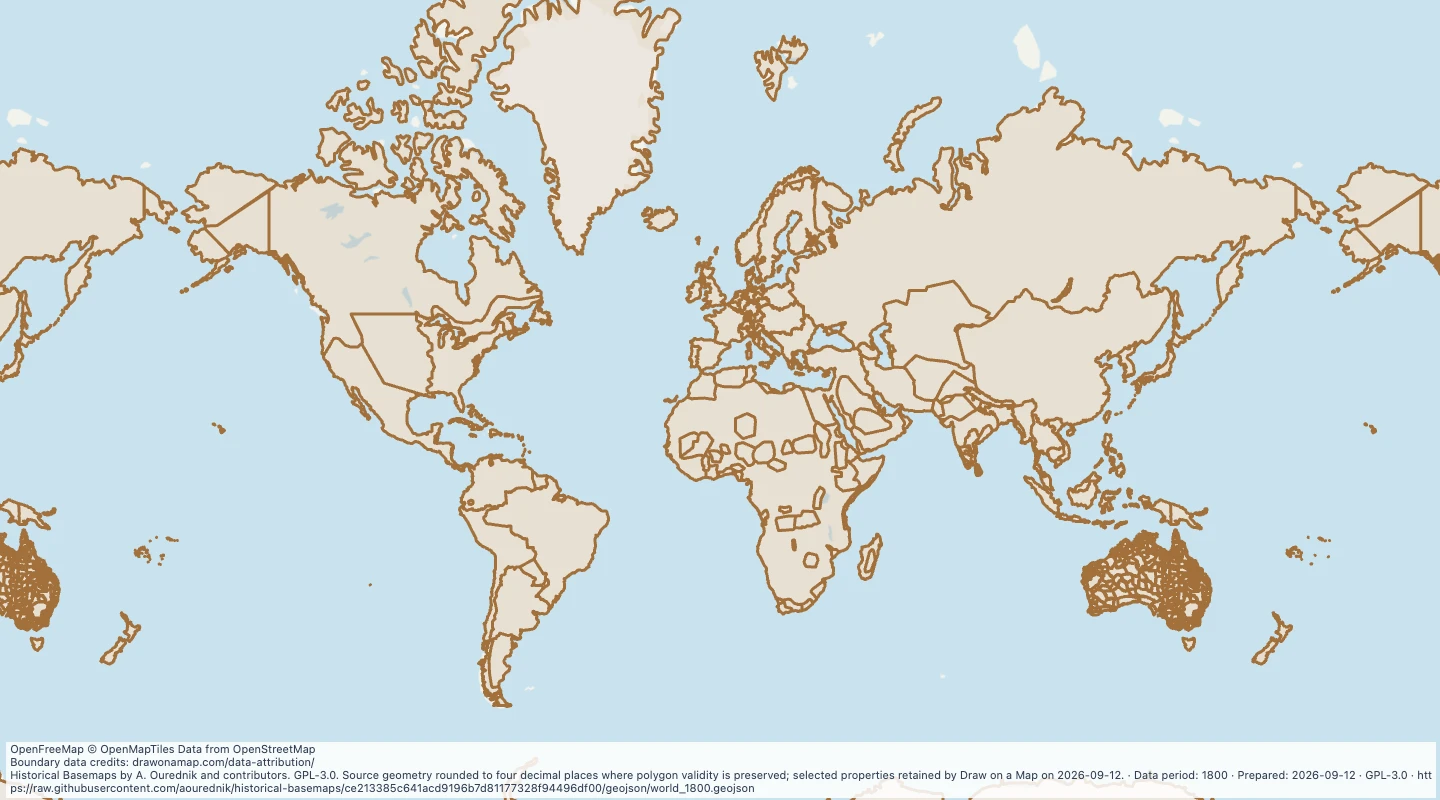 Map preview: World map in 1800