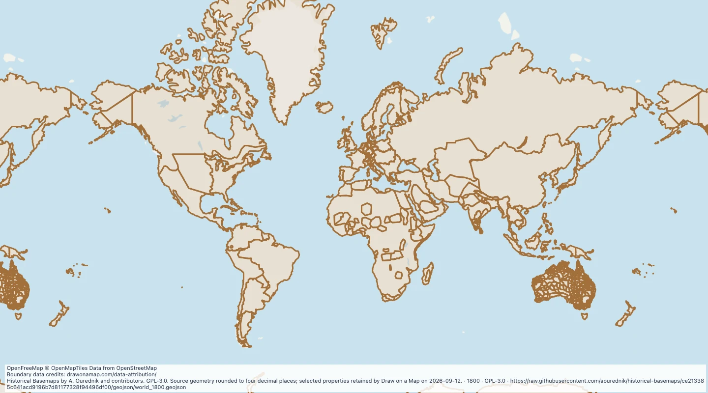 Map preview: World map in 1800