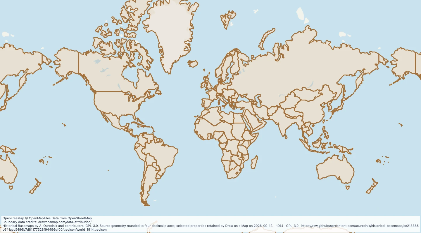 Map preview: World map in 1914