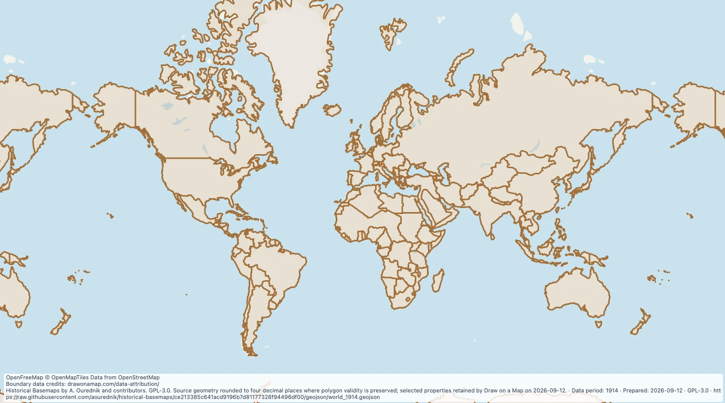 Map preview: World map in 1914