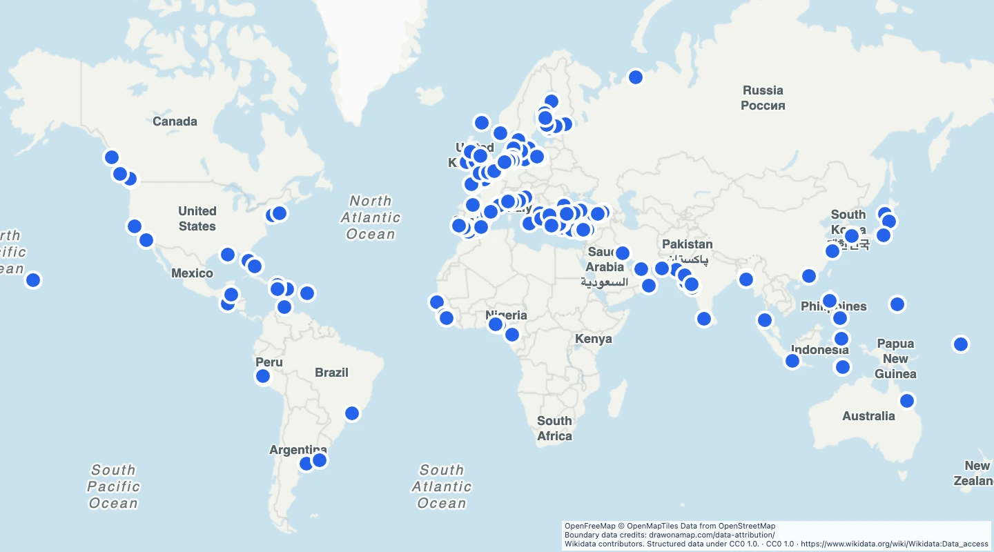 Map preview: World seaports